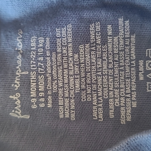 First Impressions Christmas Short Sleve Shirt, Blue, Sizes 6-9 months. - Picture 4 of 5